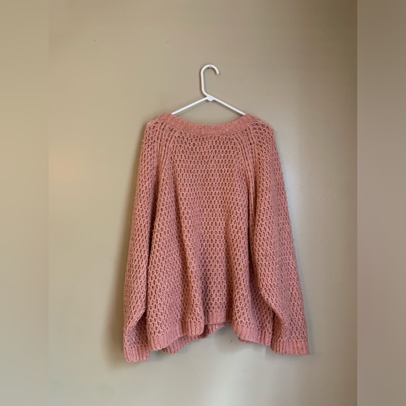 ASOS DESIGN Chunky Oversized Cardigan Dusty Pink Size 14 clean girl - Picture 6 of 7